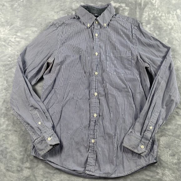 Gap Shirt Mens Small Blue Striped Button Down Long Sleeve 100% Cotton Casual - Picture 2 of 16